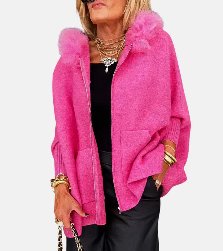 ARABELLE™ | Cappotto casual con cappuccio e collo in pelliccia